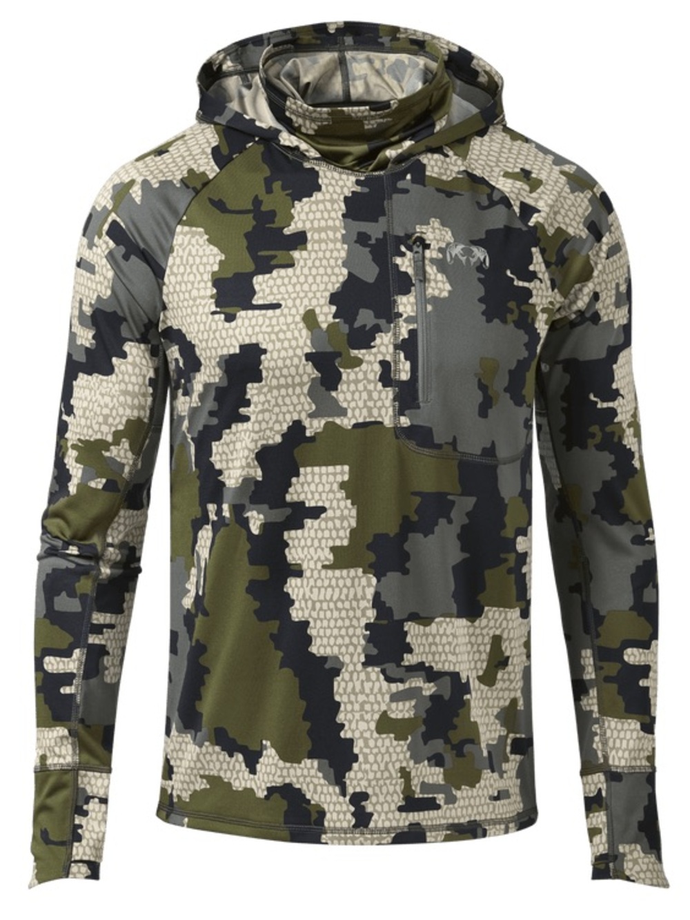 KUIU Gila PRO LS Hoodie Verde Camo UPF 40 Hunting Base Layer Large